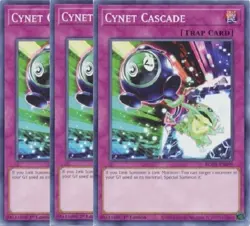 Yugioh - Cynet Cascade x 3 - 1st Edition NM - Free Holographic Card - Image 1