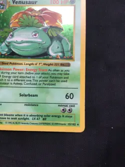 Pokemon Cards: Base Set Shadowless Rare Holo: Venusaur 15/102 - Image 5