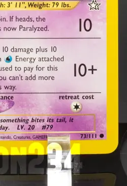 Pokemon TCG Card - Slowpoke 73/111 Neo Genesis Common Vintage - Image 5