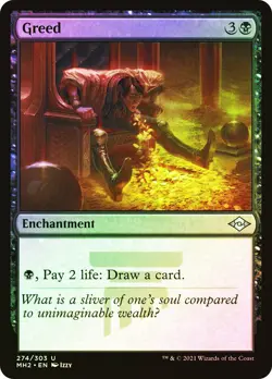 MTG FOIL Greed - Modern Horizons 2 #274 - Image 1