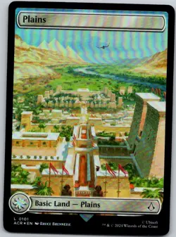 Magic the Gathering Foil Plains #101 Full Art Assassin's Creed MTG Free Shipping - Image 1