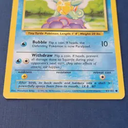 Pokemon Squirtle 63/102 Base Set Regular Light/Moderately Played *FREE SHIPPING* - Image 3