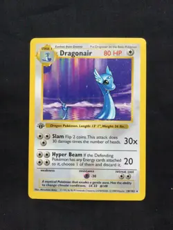 Pokemon Cards: Base Set 1st Edition Rare: Dragonair 18/102 - Image 1