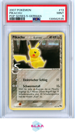 PIKACHU POP SERIES 5-GERMAN POKEMON POP SERIES 5 2007 13 PSA 9 - Image 1