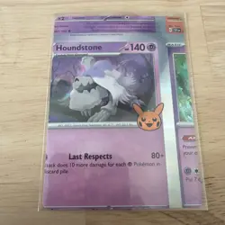 Pokemon TCG Misprint Error Miscut NFC Houndstone Holo Trick or Trade 2023 - Image 1