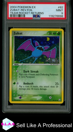 ZUBAT-REV.FOIL TEAM ROCKET RETURNS POKEMON EX TEAM ROCKET RETURNS 2004 82 PSA 9 - Image 1