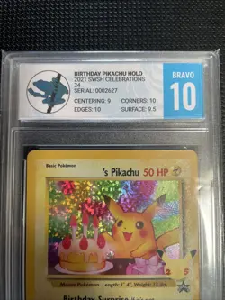 Pokemon TCG S Pikachu Holo Celebrations Promo 25th Anniversary TFG 10b - Image 2