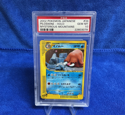2002 POKEMON JAPANESE PILOSWINE #34 - HOLO - MYSTERIOUS MOUNTAINS - PSA 10 - Image 1