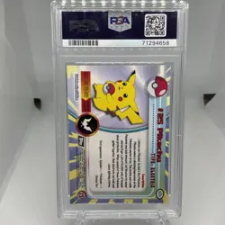 1999 Topps Pokemon TV #25 Pikachu Rainbow Foil PSA 9 NM/MT - Image 2