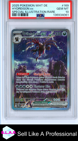 HYDREIGON EX SPECI4L ILLUSTRATION RARE POKEMON WHT DE-WHT FLARE 2025 169 PSA 10 - Image 1