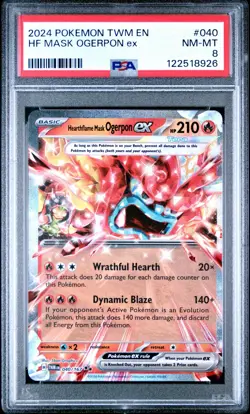 2024 Pokemon Twilight Masquerade - Hearthflame Mask Ogerpon EX 040 PSA 8 - Image 1