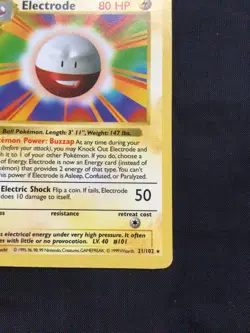 Pokemon Cards: Base Set 1st Edition Rare: Electrode 21/102 - Image 4