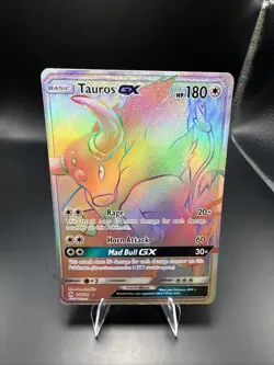 Pokemon TCG Tauros GX Full Art Holo Rainbow Rare Card Sun & Moon 156/149 - Image 2