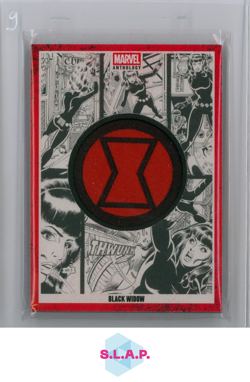 BLACK WIDOW PANINI MARVEL ANTHOLOGY BADGE CARD WITH MANUFACTURED PATCH 2025 ENG - Image 1