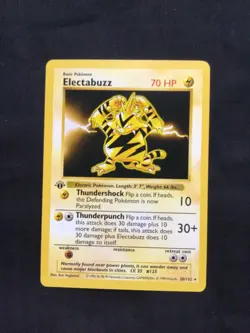 Pokemon Cards: Base Set 1st Edition Rare: Electabuzz 20/102 - Image 1