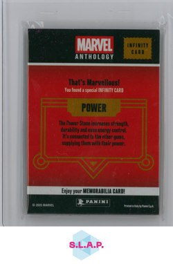 POWER STONE PANINI MARVEL ANTHOLOGY INFINITY CARD MEMORABILIA CARD 2025 ENGLISH - Image 2