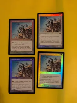 Sword Dancer playset. Rebel MTG 4 CARD OLD BORDER FOIL CARD. PROPHECY JUNE 2000. - Image 1