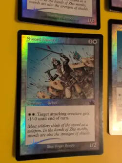 Sword Dancer playset. Rebel MTG 4 CARD OLD BORDER FOIL CARD. PROPHECY JUNE 2000. - Image 2