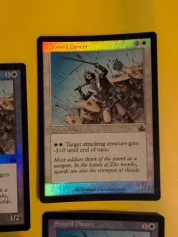 Sword Dancer playset. Rebel MTG 4 CARD OLD BORDER FOIL CARD. PROPHECY JUNE 2000. - Image 4