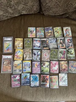 Pokemon Lot 34 Cards, Illustration Rares, Graded, Gold, Trainers - Image 1