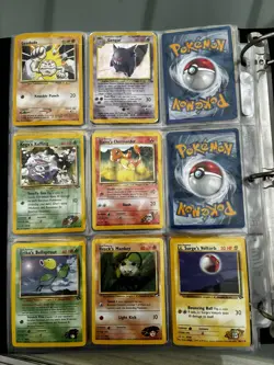 1995 - 2000 Pokemon Base Holo Cards - Hitmonlee, Nidoking, Dark Golbat, Gengar - Image 3