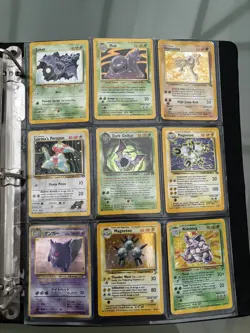 1995 - 2000 Pokemon Base Holo Cards - Hitmonlee, Nidoking, Dark Golbat, Gengar - Image 4