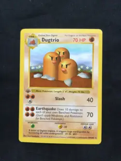 Pokemon Cards: Base Set 1st Edition Rare: Dugtrio 19/102 - Image 1