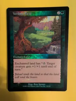 Verdant Field. Enchant land MTG CARD OLD BORDER FOIL CARD. PROPHECY JUNE 2000. - Image 3