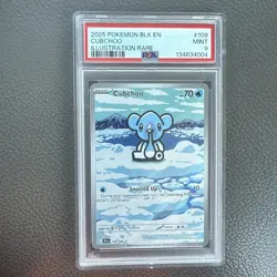 Pokemon TCG Cubchoo Illustration Rare Black Bolt 109/086 PSA 9 - Image 1
