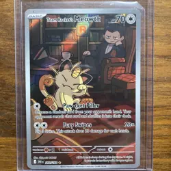 Pokemon TCG Destined Rivals 203/182 Team Rocket’s Meowth Illustration Rare - NM - Image 1