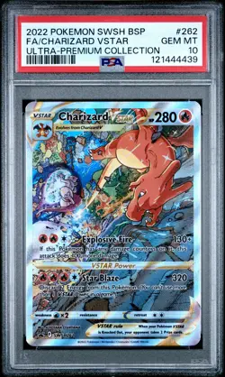 2022 POKEMON SWSH BLACK STAR PROMO #262 FULL ART/CHARIZARD VSTAR PSA 10 - Image 1