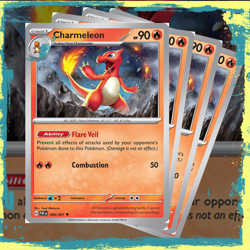 4x Charmeleon 008/091 x4- Paldean Fates - Pokemon TCG - Uncommon - Playset - NM - Image 1