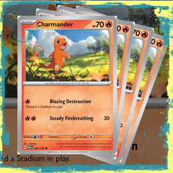 Pokemon TCG Paldean Fates Playset 4x Charmander 007/091 x4 NM - Image 1