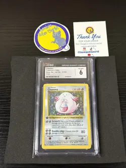 1999 POKEMON BASE SET 1st Edition #3/102 CHANSEY HOLO - CGC 6 - Image 1