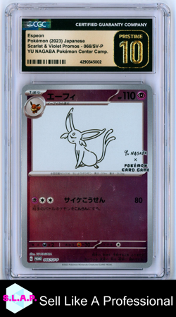 ESPEON SCARLET & VIOLET PROMOS YU NAGABA X POKEMON (REVER HOLO) 066/SV-P CGC 10 - Image 1