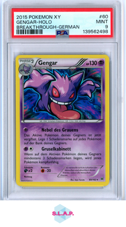 GENGAR-HOLO BREAKTHROUGH-GERMAN POKEMON XY BREAKTHROUGH 2015 60 PSA 9 - Image 1