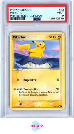 PIKACHU POP SERIES 5-GERMAN POKEMON POP SERIES 5 2007 12 PSA 9 - Image 1