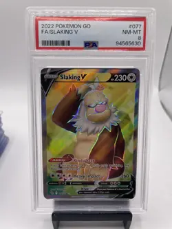 PSA 8 Slaking V 077/078 GO Full Art Ultra Rare Holo Pokemon 2022 - Image 1