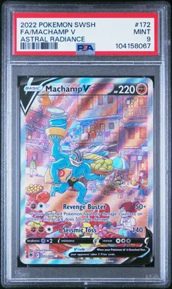 2022 Pokemon SWSH Astral Radiance Machamp V PSA 9 #172/189 - Image 1