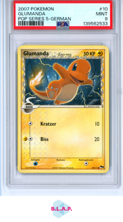 GLUMANDA POP SERIES 5-GERMAN POKEMON POP SERIES 5 2007 10 PSA 9 - Image 1