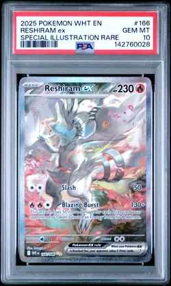 2025 POKEMON WHT EN-WHITE FLARE SPECIAL ILLUSTRATION RARE RESHIRAM EX PSA 10 - Image 1