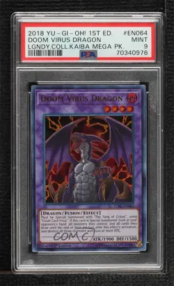Doom Virus Dragon Ultra Rare 1st Ed. YuGiOh Legendary Collection Kaiba PSA 9 - Image 1