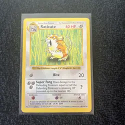 Vintage Pokemon Card - Raticate 040/102 Base Set (Shadowless) - LP - Uncommon - Image 1
