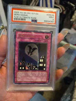 Yu-Gi-Oh: Hero Signal 1st Ed PSA 9 - Ultimate Rare Card - The Lost Millenium - Image 1