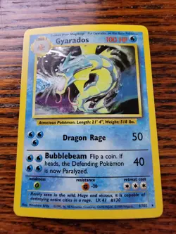 Gyarados 6/102 Base Set Unlimited Holo Rare Pokemon Card WOTC MP! - Image 1