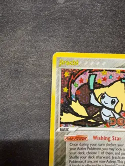 Pokemon Jirachi Card 9/107 Reverse Holo Rare Deoxys Stamped MODERATELY PLAYED - Image 3
