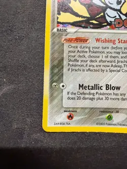 Pokemon Jirachi Card 9/107 Reverse Holo Rare Deoxys Stamped MODERATELY PLAYED - Image 5