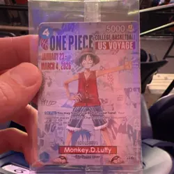 Bandai Namco One Piece CCG Monkey.D.Luffy P-055 Promo Foil US Voyage Card - Image 1