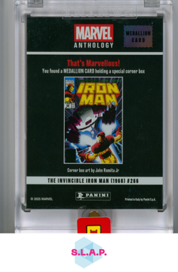 THE INVINCIBLE IRON MAN PANINI 266 MARVEL ANTHOLOGY MEDALLION CARD 2025 ENGLISH - Image 2