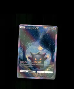 FAN-ART READ DESCRIPTION BELOW Glossy HOLO Gengar Card Gengar Pokemon Card p1 - Image 1